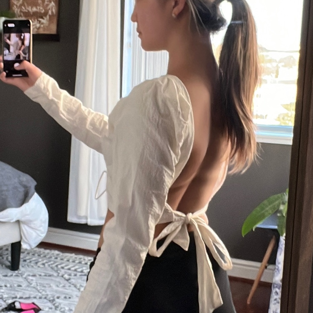 Free people backless long sleeve top